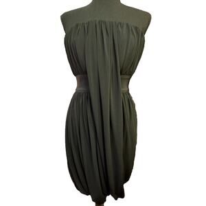 All Saints Dress 4 LBD Little Black Statement Dress Balloon Skirt Drape Front